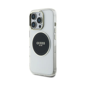 Coque iPhone 16 Pro Max Guess IML Metal Colored Circle Classic Logo MagSafe noire — visuel 2
