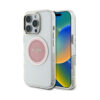 Coque iPhone 16 Pro Max Guess IML Metal Colored Circle Classic Logo MagSafe rose