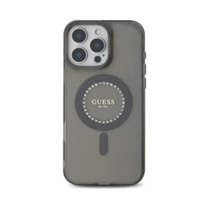 Coque iPhone 16 Pro Max Guess IML Rhinestones MagSafe noire — visuel 3