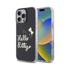 Coque iPhone 16 Pro Max Hello Kitty IML Golden Diva MagSafe noire