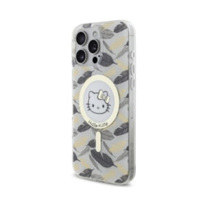 Coque iPhone 16 Pro Max Hello Kitty IML Golden Leaves MagSafe blanche — visuel 2