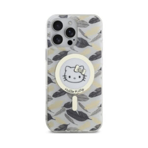 Coque iPhone 16 Pro Max Hello Kitty IML Golden Leaves MagSafe blanche — visuel 3