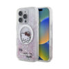 Coque iPhone 16 Pro Max Hello Kitty Liquid Glitter Sweet Kitty Bows MagSafe blanche
