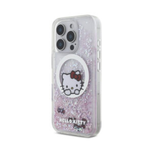 Coque iPhone 16 Pro Max Hello Kitty Liquid Glitter Sweet Kitty Bows MagSafe blanche — visuel 2