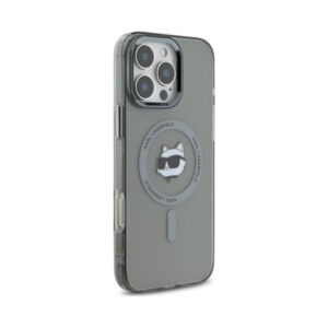 Coque iPhone 16 Pro Max Karl Lagerfeld IML Metal Choupette Head MagSafe noire — visuel 4