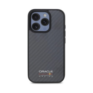 Coque iPhone 16 Pro Max Red Bull Carbon Fiber Shiny Logo MagSafe noire — visuel 3