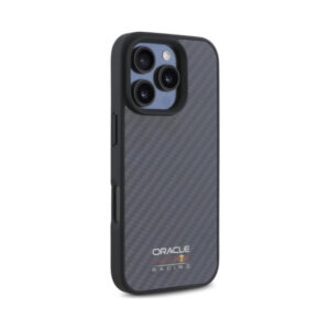 Coque iPhone 16 Pro Max Red Bull Carbon Fiber Shiny Logo MagSafe noire — visuel 4
