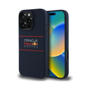 Coque iPhone 16 Pro Max Red Bull Silicone Horizontal Logo MagSafe bleu marine