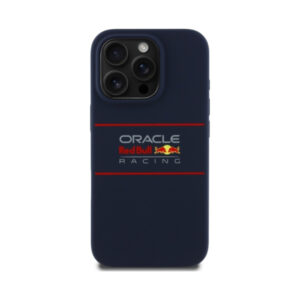 Coque iPhone 16 Pro Max Red Bull Silicone Horizontal Logo MagSafe bleu marine — visuel 3