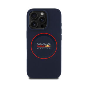 Coque iPhone 16 Pro Max Red Bull Silicone Red Ring MagSafe bleu marine — visuel 3