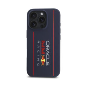 Coque iPhone 16 Pro Max Red Bull Silicone Vertical Logo MagSafe bleu marine — visuel 3