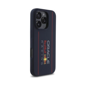 Coque iPhone 16 Pro Max Red Bull Silicone Vertical Logo MagSafe bleu marine — visuel 4