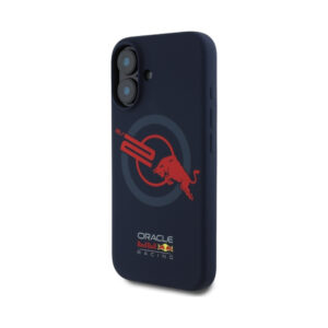 Coque iPhone 16 Red Bull HC Silicone Logo Red Lining MagSafe bleu marine — visuel 2