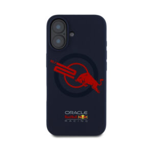 Coque iPhone 16 Red Bull HC Silicone Logo Red Lining MagSafe bleu marine — visuel 3