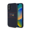 Coque iPhone 16 Red Bull Silicone Horizontal Logo MagSafe bleu marine