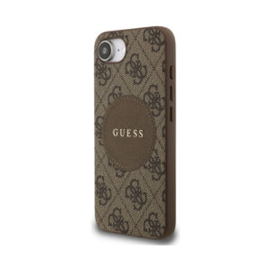 Coque iPhone 16e Guess 4G Circle Classic Logo MagSafe brune — visuel 2