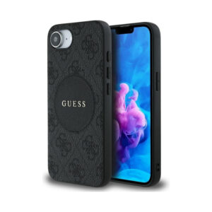 Coque iPhone 16e Guess 4G Circle Classic Logo MagSafe noire