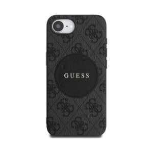 Coque iPhone 16e Guess 4G Circle Classic Logo MagSafe noire — visuel 3