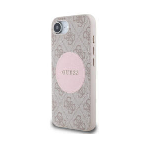 Coque iPhone 16e Guess 4G Circle Classic Logo MagSafe rose — visuel 2