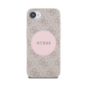 Coque iPhone 16e Guess 4G Circle Classic Logo MagSafe rose — visuel 3