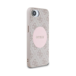 Coque iPhone 16e Guess 4G Circle Classic Logo MagSafe rose — visuel 4
