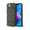 Coque iPhone 16e Guess 4G Ring Classic Logo MagSafe brune