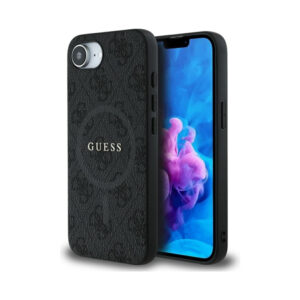Coque iPhone 16e Guess 4G Ring Classic Logo MagSafe noire