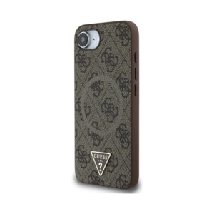 Coque iPhone 16e Guess 4G Ring Triangle Logo MagSafe brune — visuel 2