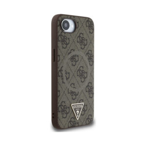 Coque iPhone 16e Guess 4G Ring Triangle Logo MagSafe brune — visuel 4