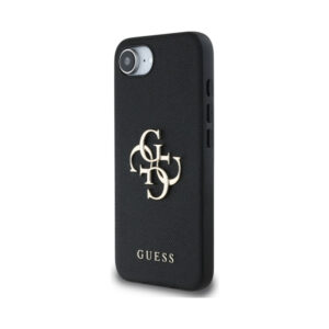 Coque iPhone 16e Guess Grained Big 4G Logo Small Classic Logo noire — visuel 2