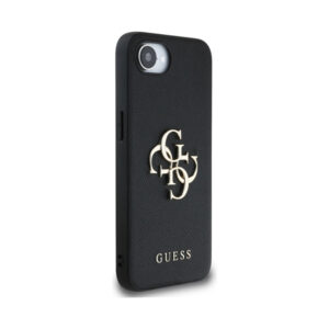 Coque iPhone 16e Guess Grained Big 4G Logo Small Classic Logo noire — visuel 4