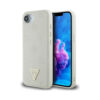 Coque iPhone 16e Guess Grained Hot Stamp Peony Triangle Logo MagSafe beige