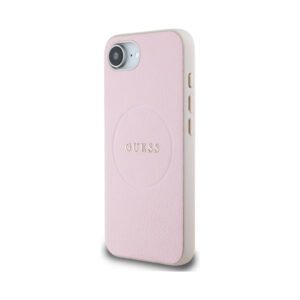 Coque iPhone 16e Guess Grained Ring MagSafe rose — visuel 2