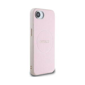 Coque iPhone 16e Guess Grained Ring MagSafe rose — visuel 4