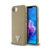 Coque iPhone 16e Guess Grained Triangle MagSafe brune