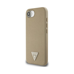 Coque iPhone 16e Guess Grained Triangle MagSafe brune — visuel 2