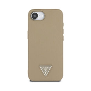 Coque iPhone 16e Guess Grained Triangle MagSafe brune — visuel 3