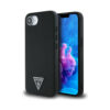 Coque iPhone 16e Guess Grained Triangle MagSafe noire