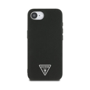 Coque iPhone 16e Guess Grained Triangle MagSafe noire — visuel 3