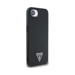 Coque iPhone 16e Guess Grained Triangle MagSafe noire — visuel 4