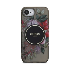 Coque iPhone 16e Guess IML Flowers MagSafe noire — visuel 3