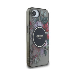 Coque iPhone 16e Guess IML Flowers MagSafe noire — visuel 4