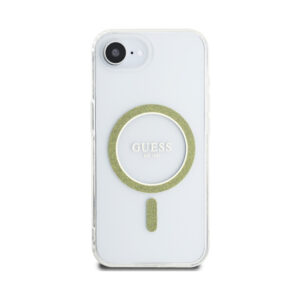 Coque iPhone 16e Guess IML Glitter Circle MagSafe transparente — visuel 3