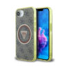 Coque iPhone 16e Guess IML Metal Glitter 4G Circle Triangle MagSafe brune