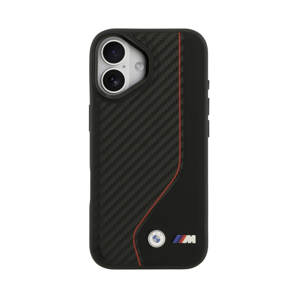 Coque iPhone 17 BMW M Carbon Line & Logo MagSafe rouge — visuel 3