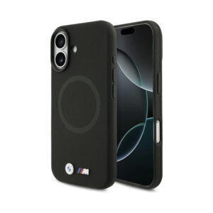 Coque iPhone 17 BMW M FW Metal Logo MagSafe noire
