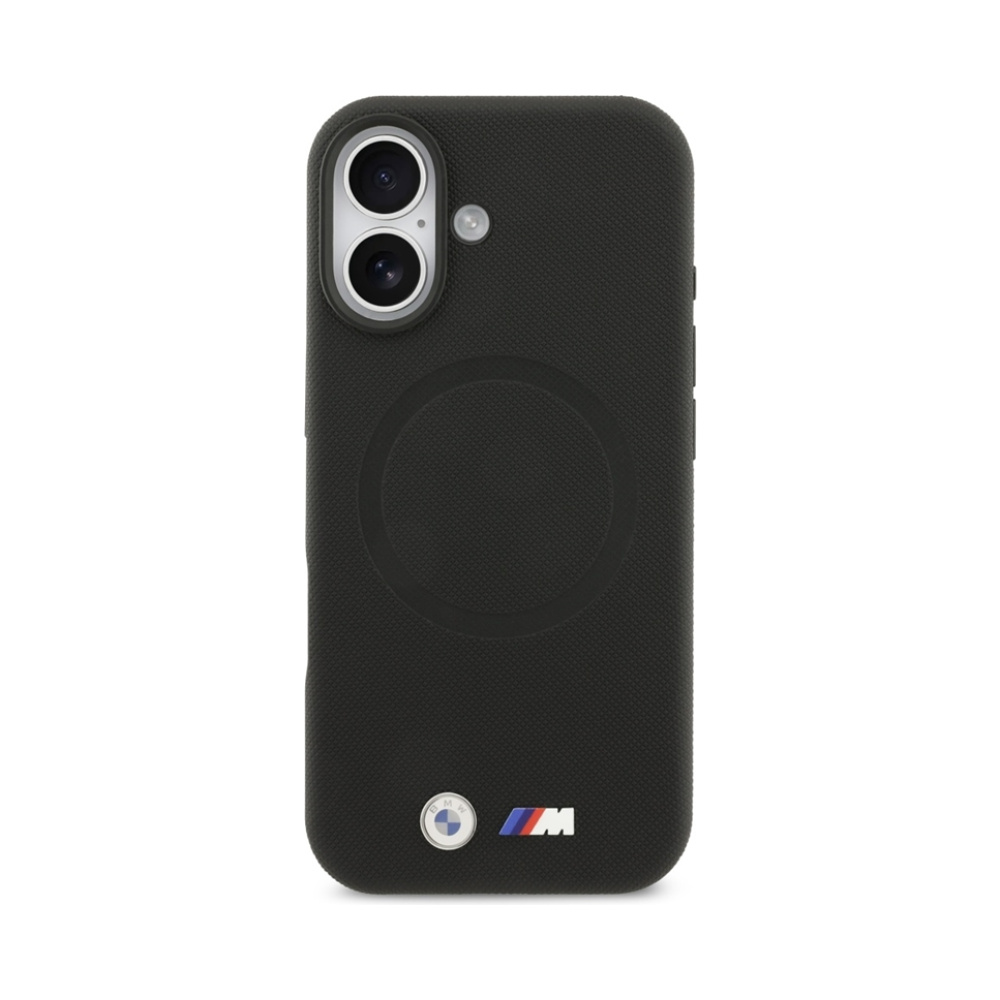 Coque iPhone 17 BMW M FW Metal Logo MagSafe noire — visuel 3