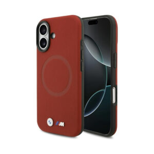 Coque iPhone 17 BMW M FW Metal Logo MagSafe rouge