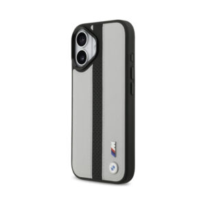 Coque iPhone 17 BMW M Perforated Stripe Logo MagSafe grise — visuel 2