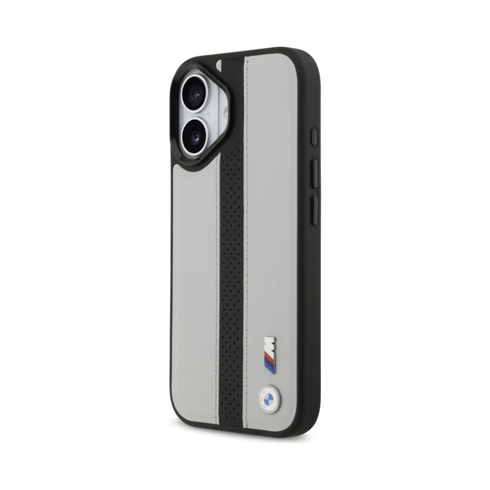 Coque iPhone 17 BMW M Perforated Stripe Logo MagSafe grise — visuel 2